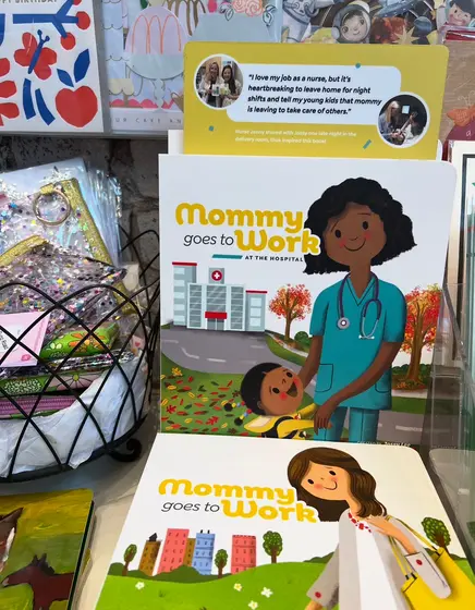The book on display in a hospital gift shop